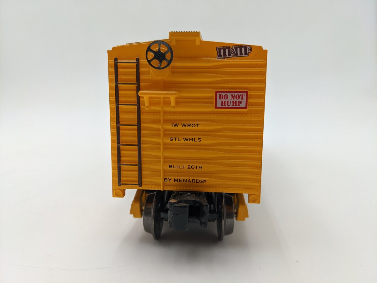 Menards 279-4593 O-Gauge M&M's Boxcar (Yellow) #6111 (3-Rail) EX