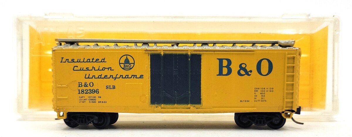 Atlas 3319 N Scale Baltimore & Ohio 40' Standard Boxcar #182396 EX/Box