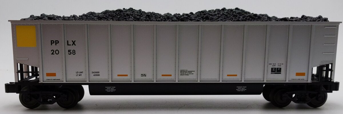 Lionel 684027 O Gauge PPLX Bathtub Gondola w/ Simulated Coal Load #2058 LN/Box