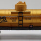 Menards 279-4322 O Gauge Australian Gold Single Dome Tank Car #3309 EX