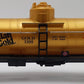 Menards 279-4322 O Gauge Australian Gold Single Dome Tank Car #3309 EX
