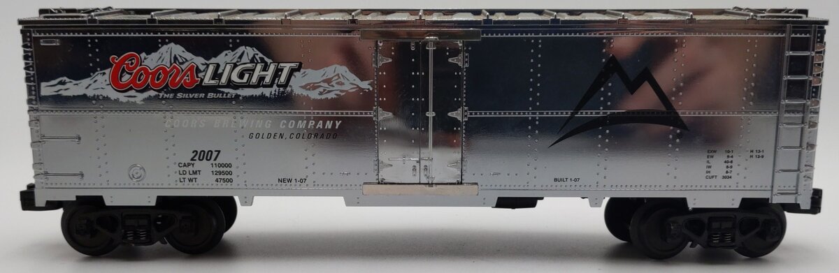 MTH 30-78032 O Gauge Coors Light Refrigerator Car #2007 EX