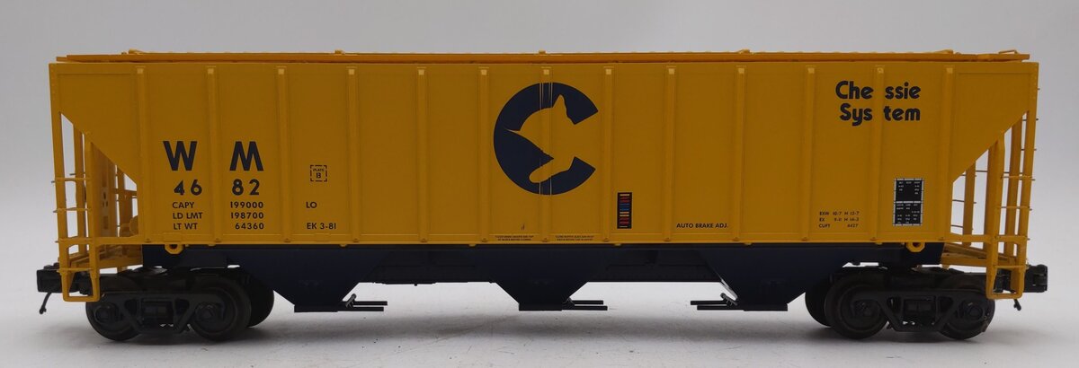 MTH 20-97384 O Chessie PS-2CD High-Side Hopper Car #4682 EX
