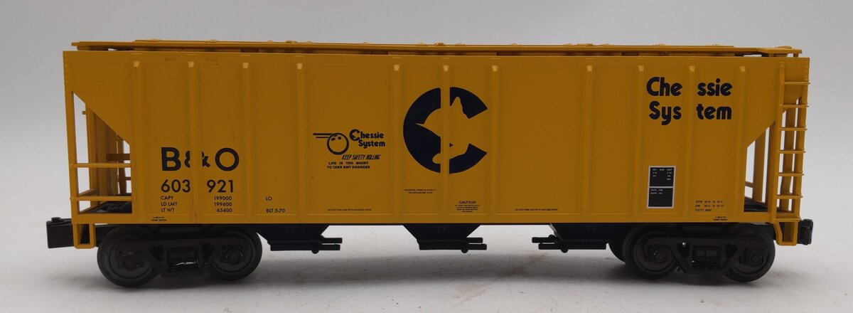 MTH 20-97102 O Gauge Baltimore & Ohio Chessie PS2 Covered Hopper #603921 EX