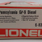 Lionel 6-8357 O Gauge Pennsylvania GP9 Diesel Locomotive #8357 VG/Box