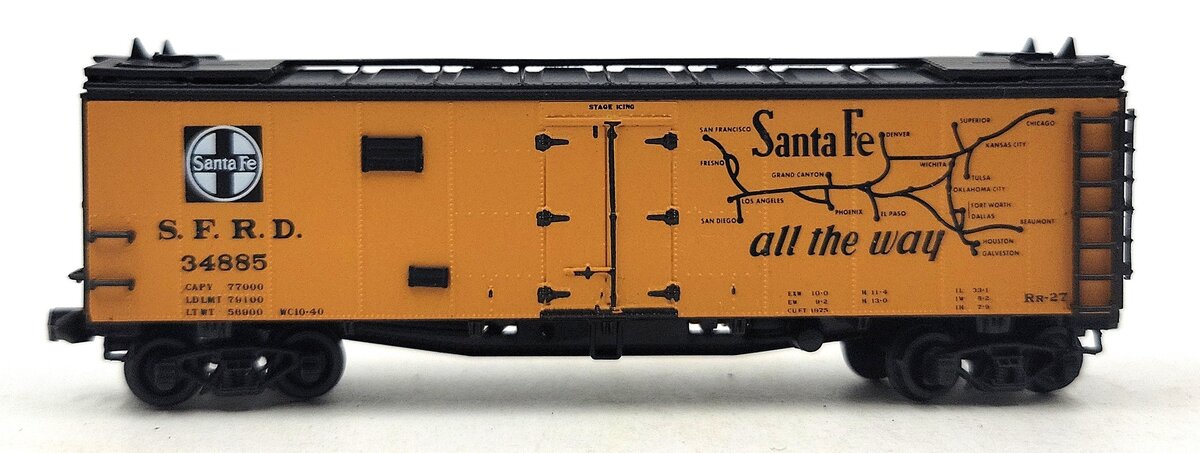 Tex-N-Rails 34885 N Scale Santa Fe "El Capitan" Refrigerator Car EX/Box
