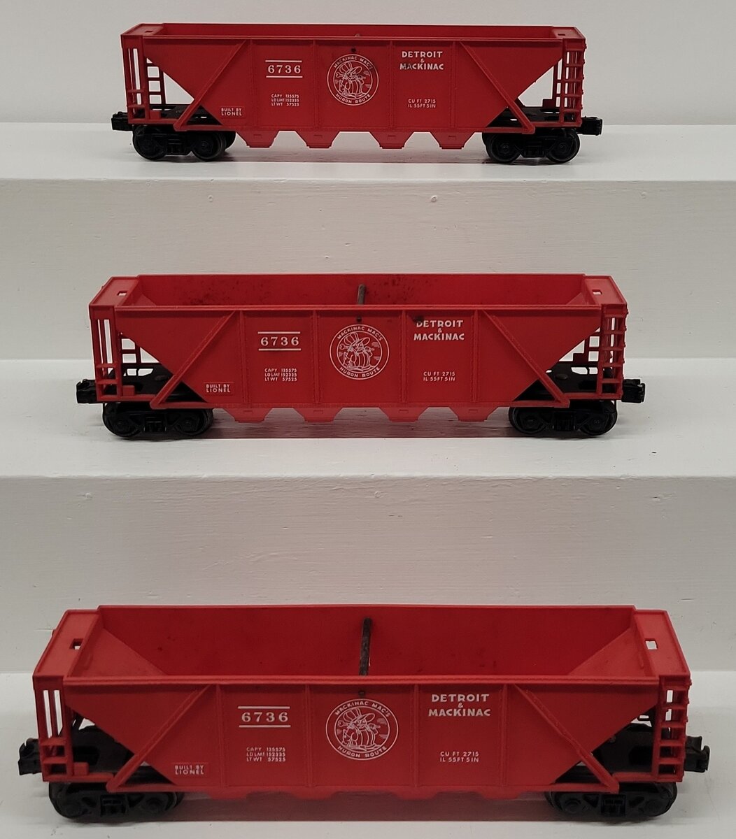 Lionel 6736 Vintage O Detroit & Mackinac 4-Bay Hopper [3] VG