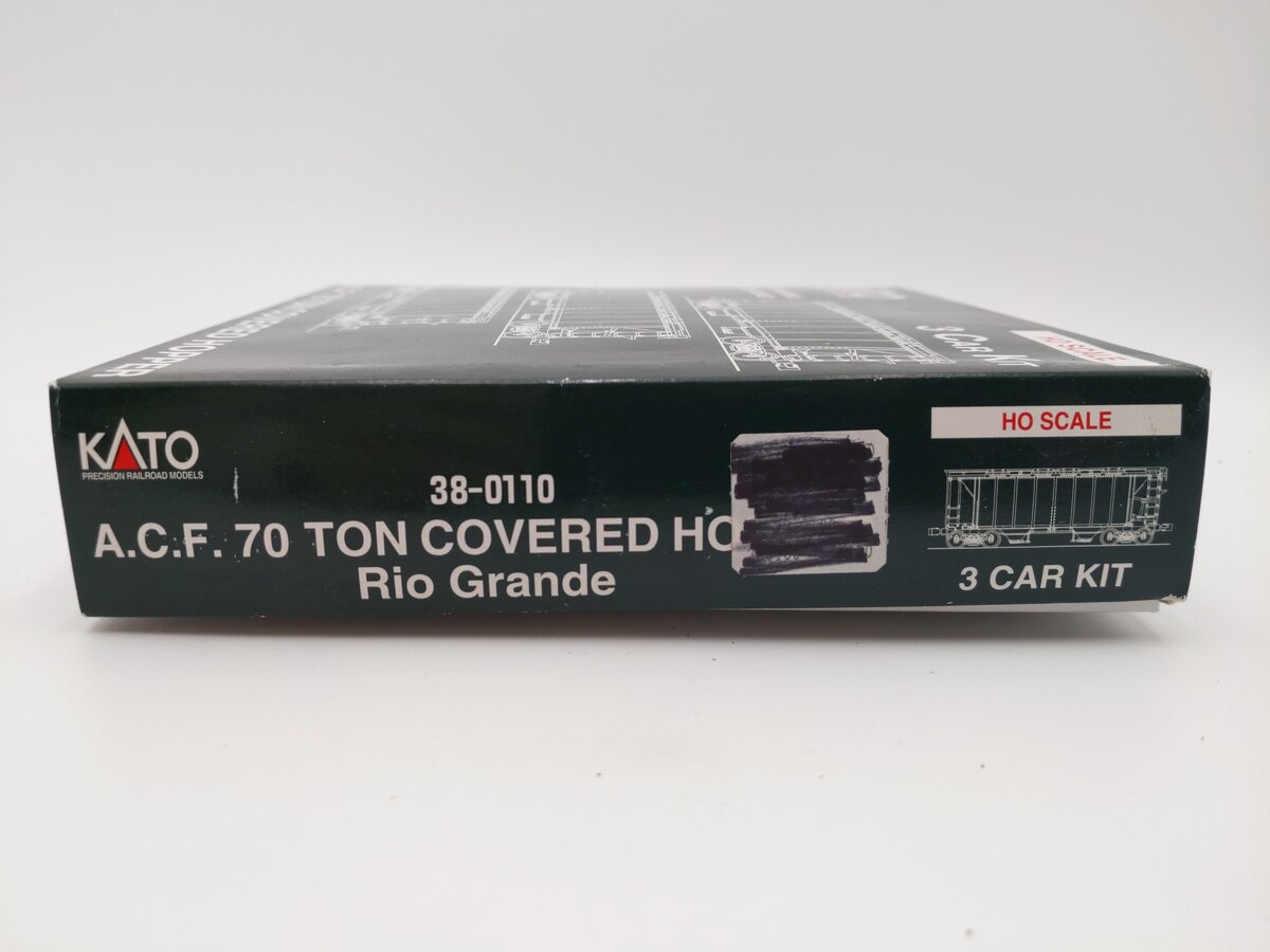Kato 38-0110 HO Scale Rio Grande ACF 70 Ton Covered Hopper Car Kit (Set of 3) EX/Box