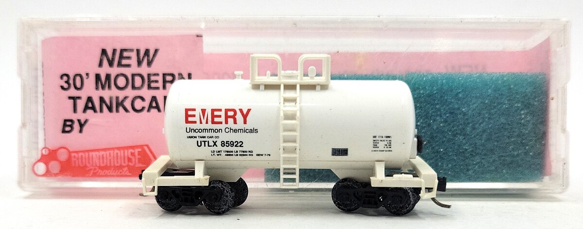 Roundhouse 8466 N Scale Emery 30' Modern Tank Car #85922 EX/Box