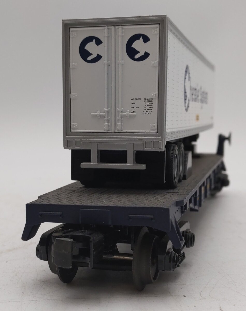 MTH 30-76463 O Chessie Flat Car w/ Trailer #9352 EX