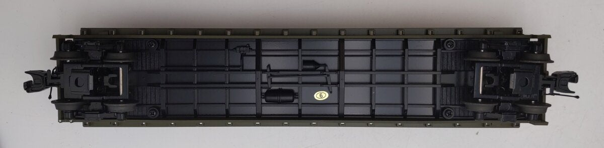 MTH 20-95425 O U.S. Army Flatcar w/(3) Military Transport Vehicles #609465 EX