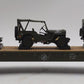 MTH 20-95425 O U.S. Army Flatcar w/(3) Military Transport Vehicles #609465 EX