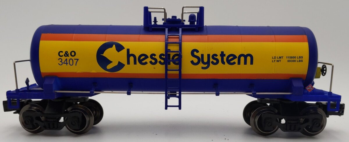 Menards 275-9103 O Gauge Chesapeake & Ohio Tank Car #3407 EX