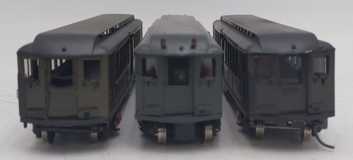 WP Car Corp. HO Brass & Plastic IRT Low V Subway Cars [3] VG/Box