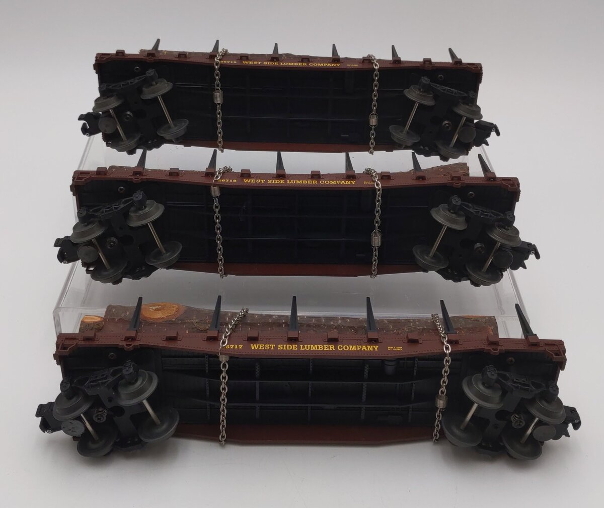 Lionel 6-17564 O West Side Lumber Shay Log Cars: #26717,#26718,#26719 (Set of 3) EX