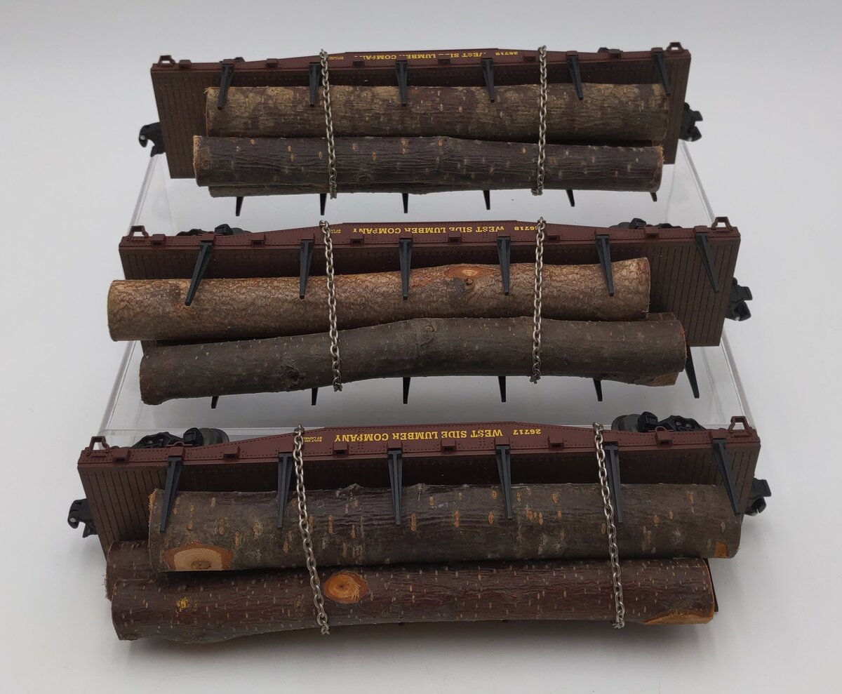 Lionel 6-17564 O West Side Lumber Shay Log Cars: #26717,#26718,#26719 (Set of 3) EX