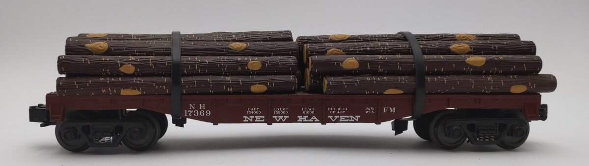 MTH 30-7013B O New Haven Flatcar w/Log Load #17369 EX