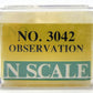 Model Power 3042 N Scale Santa Fe 75' Steamlined Observation Passenger Car #3042 EX/Box