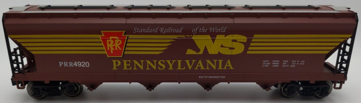Menards 275-9364 O Gauge PRR Smooth Sided Hopper #4920 EX