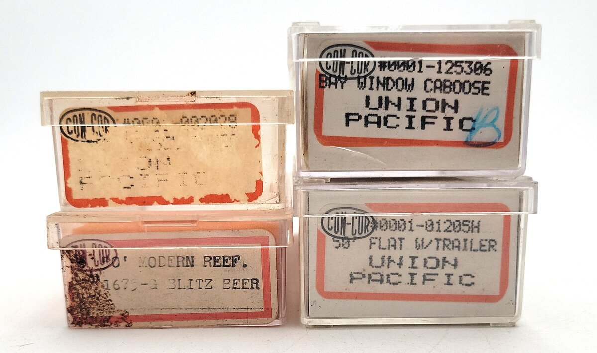 Con-Cor N Scale Assorted Freight Cars: 36012, 59163, 324326, 24927 [4] EX/Box