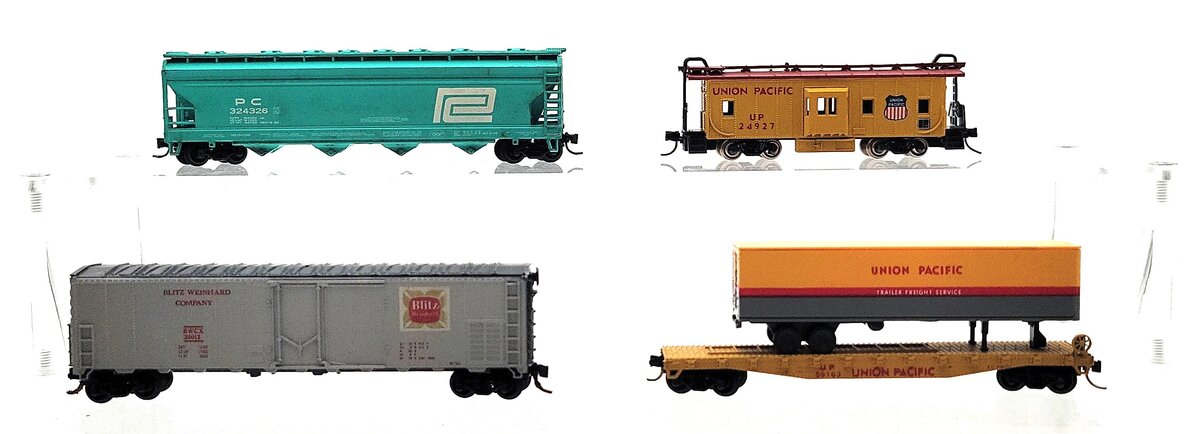 Con-Cor N Scale Assorted Freight Cars: 36012, 59163, 324326, 24927 [4] EX/Box