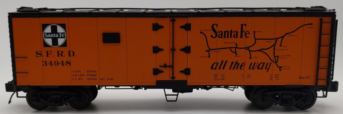 MTH 20-94447 O Gauge Santa Fe Steel-Sided Reefer #34948 EX