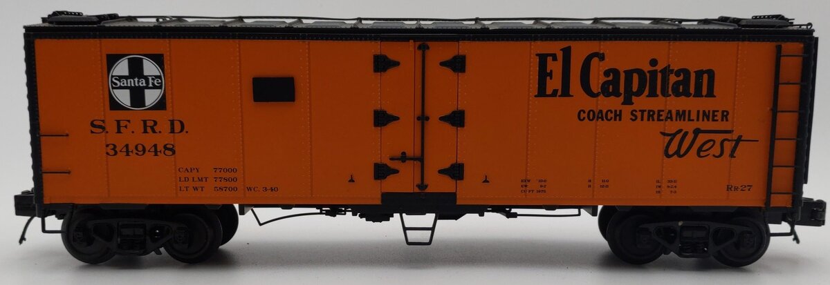 MTH 20-94447 O Gauge Santa Fe Steel-Sided Reefer #34948 EX
