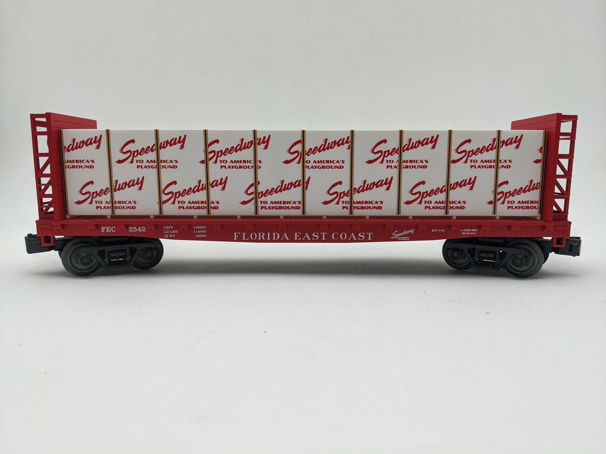 MTH 30-76616 O Florida East Coast Bulkhead Flatcar w/ Lumber Load 3-Rail EX