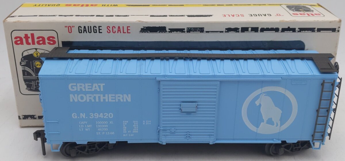 Atlas 6201 O Gauge Great Northern Boxcar #39420 EX/Box