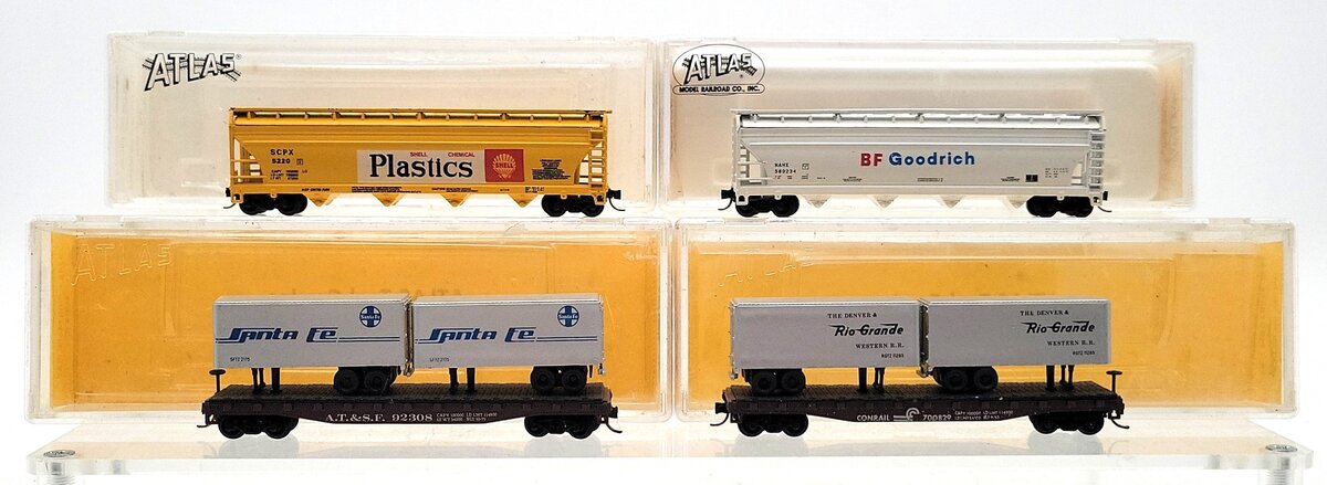 Atlas N Scale Assorted Freight Cars: 700829, 92308, 580234, 5220 [4] EX/Box