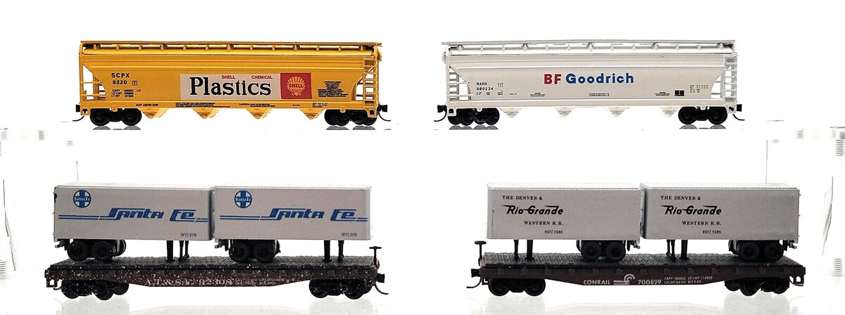 Atlas N Scale Assorted Freight Cars: 700829, 92308, 580234, 5220 [4] EX/Box