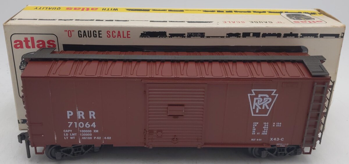 Atlas 6204 O Gauge Pennsylvania Railroad Boxcar #71064 EX/Box
