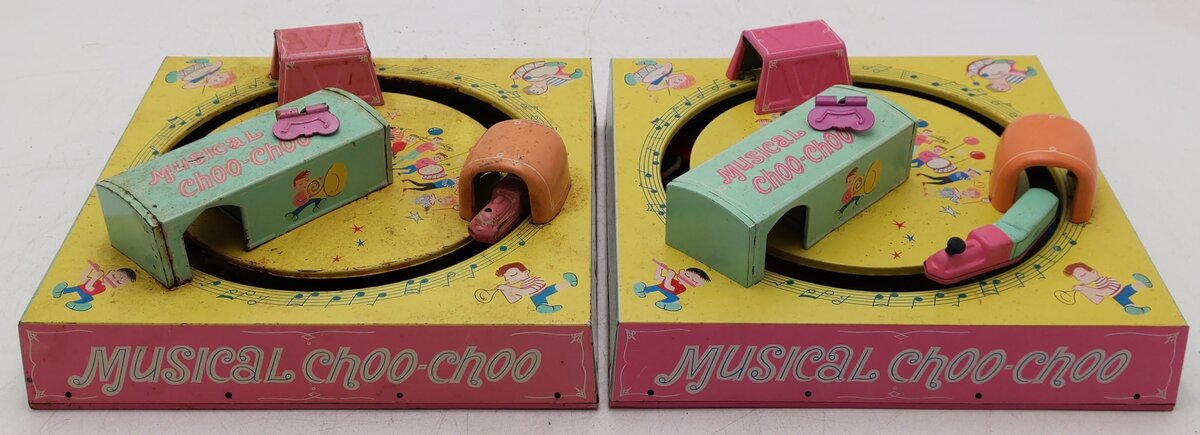 Marx Vintage Pre-School Toy Tin Windup Musical Choo-Choo (2)