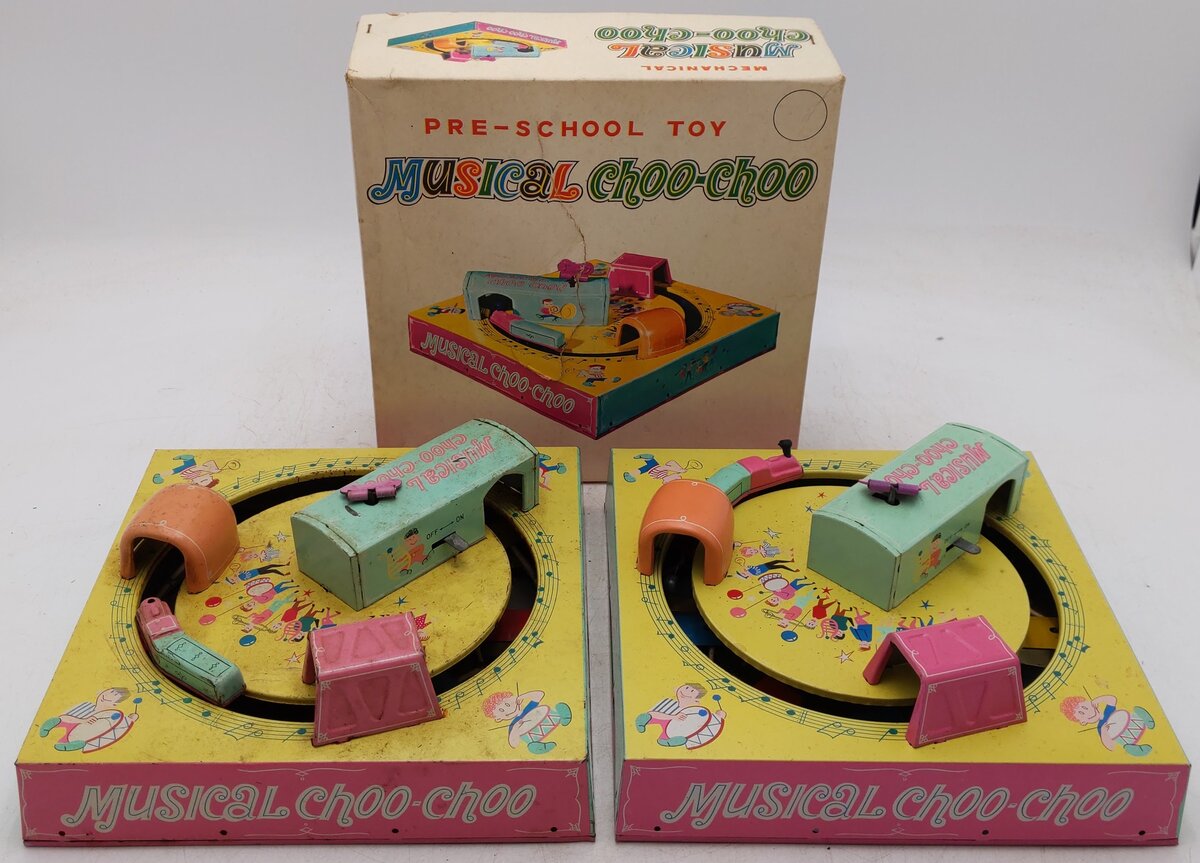 Marx Vintage Pre-School Toy Tin Windup Musical Choo-Choo (2)