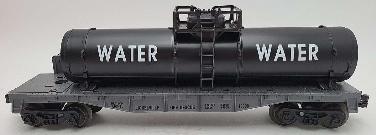 Lionel 6-16390 O Gauge Lionelville Fire Rescue Flatcar w/Water Tank LN/Box