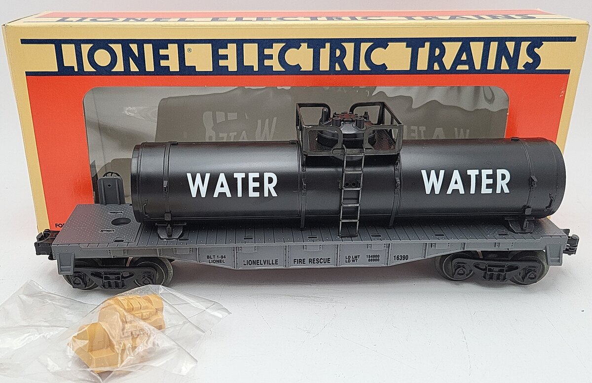 Lionel 6-16390 O Gauge Lionelville Fire Rescue Flatcar w/Water Tank LN/Box