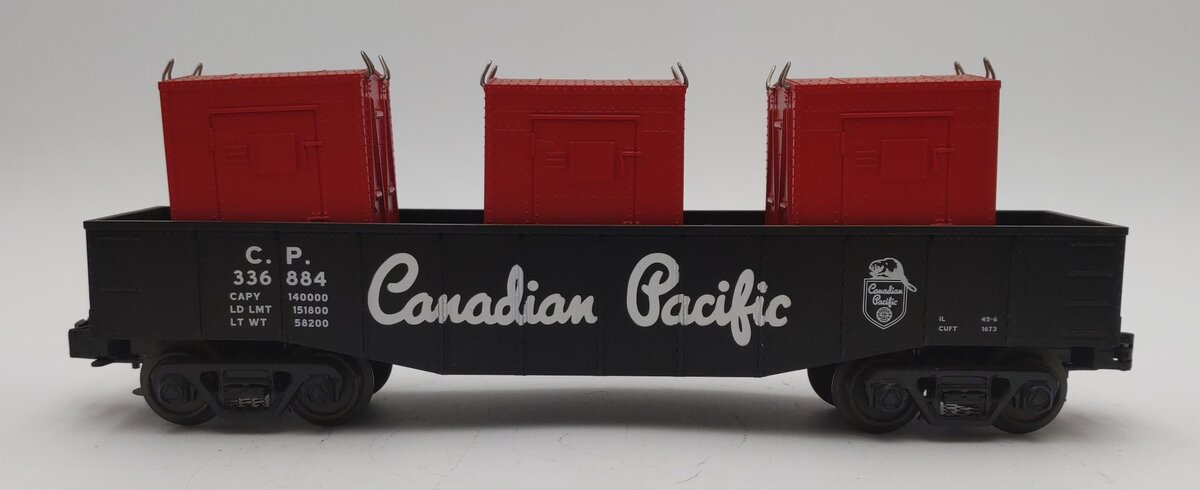 MTH 33-7207 Canadian Pacific Gondola w/LCL Containers EX