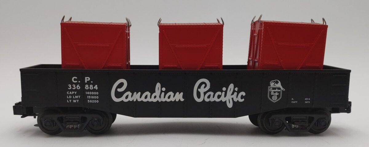MTH 33-7207 Canadian Pacific Gondola w/LCL Containers EX