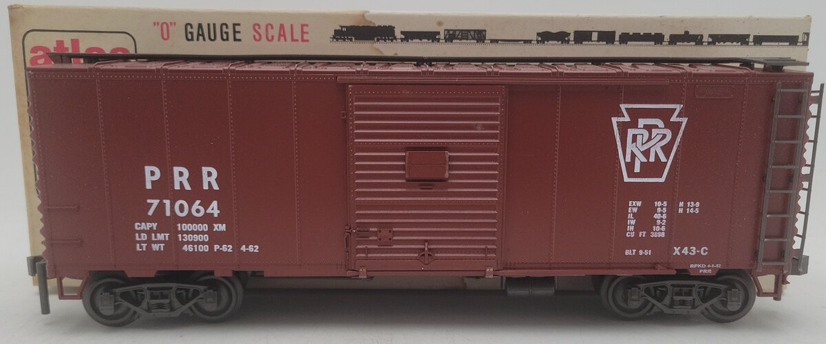 Atlas 6204 O Gauge Pennsylvania Railroad Box Car #71064 EX/Box