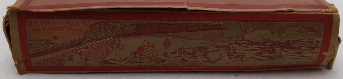 Marx Vintage Tin Litho "Honeymoon Express" Wind-up Toy VG/Box
