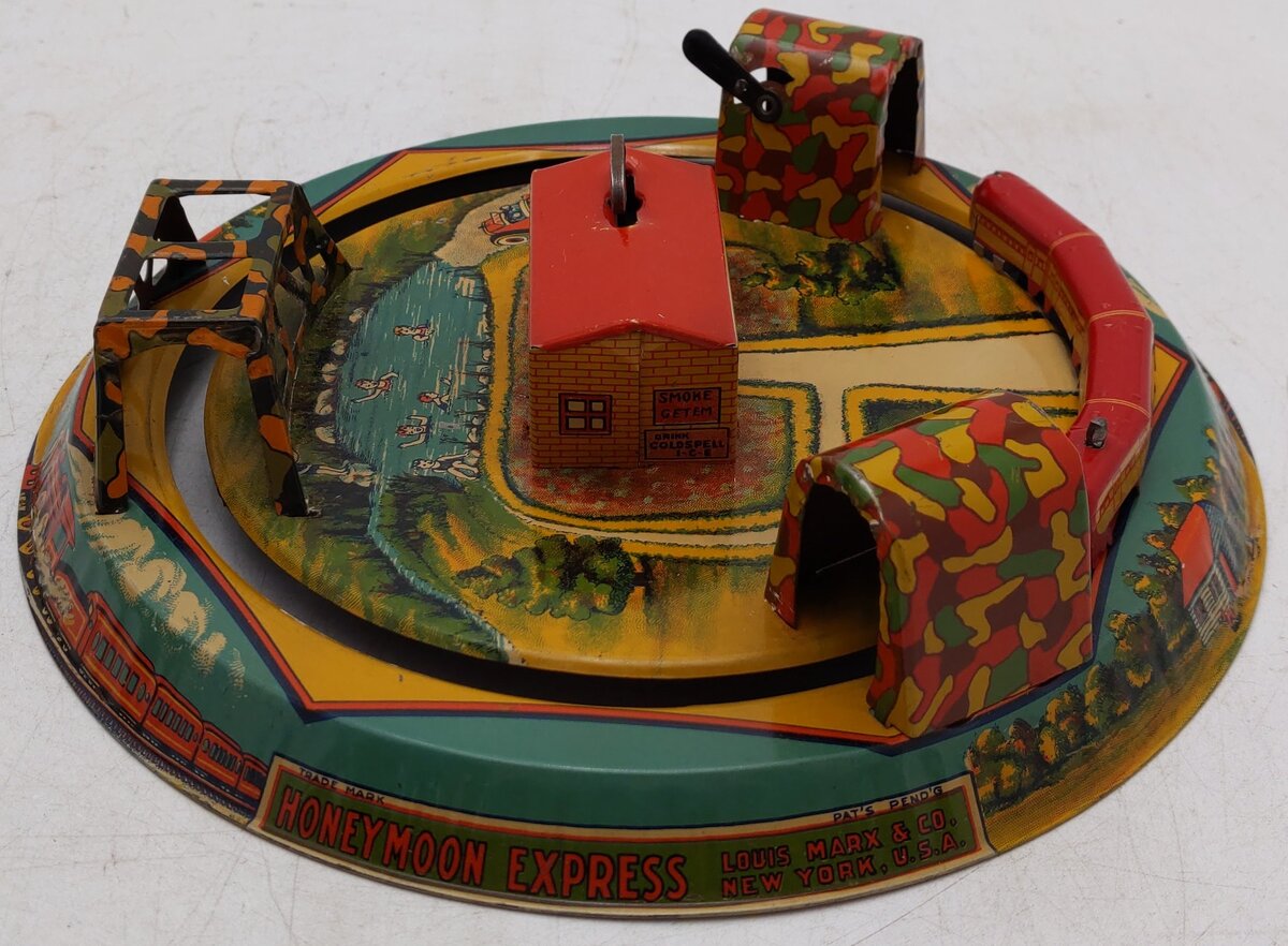 Marx Vintage Tin Litho "Honeymoon Express" Wind-up Toy VG/Box