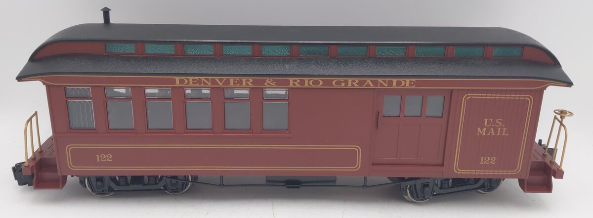 Bachmann 89092 G Scale Denver & Rio Grande US Mail Combine (Metal Wheels) EX