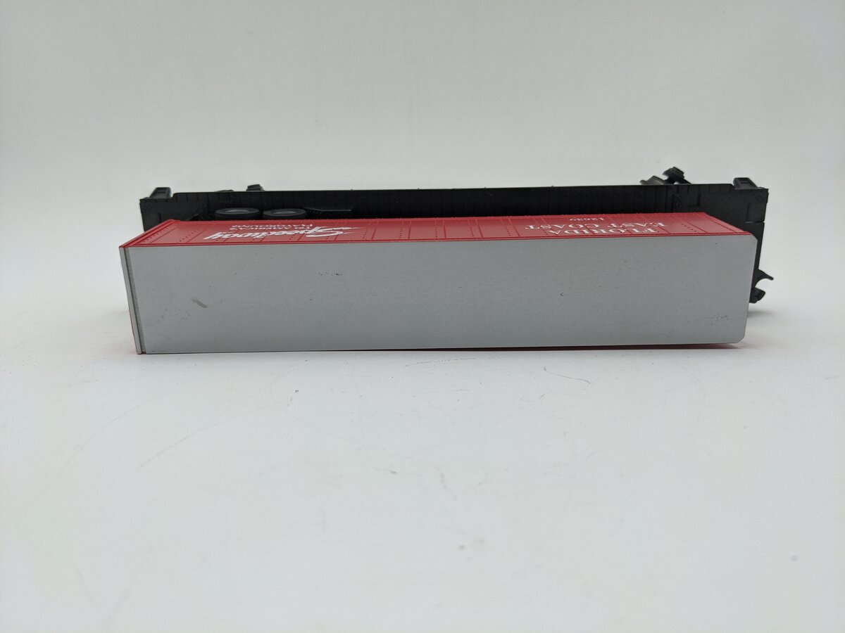 MTH 30-7627 O Gauge Florida East Coast Flatcarwith Trailer #64273 EX