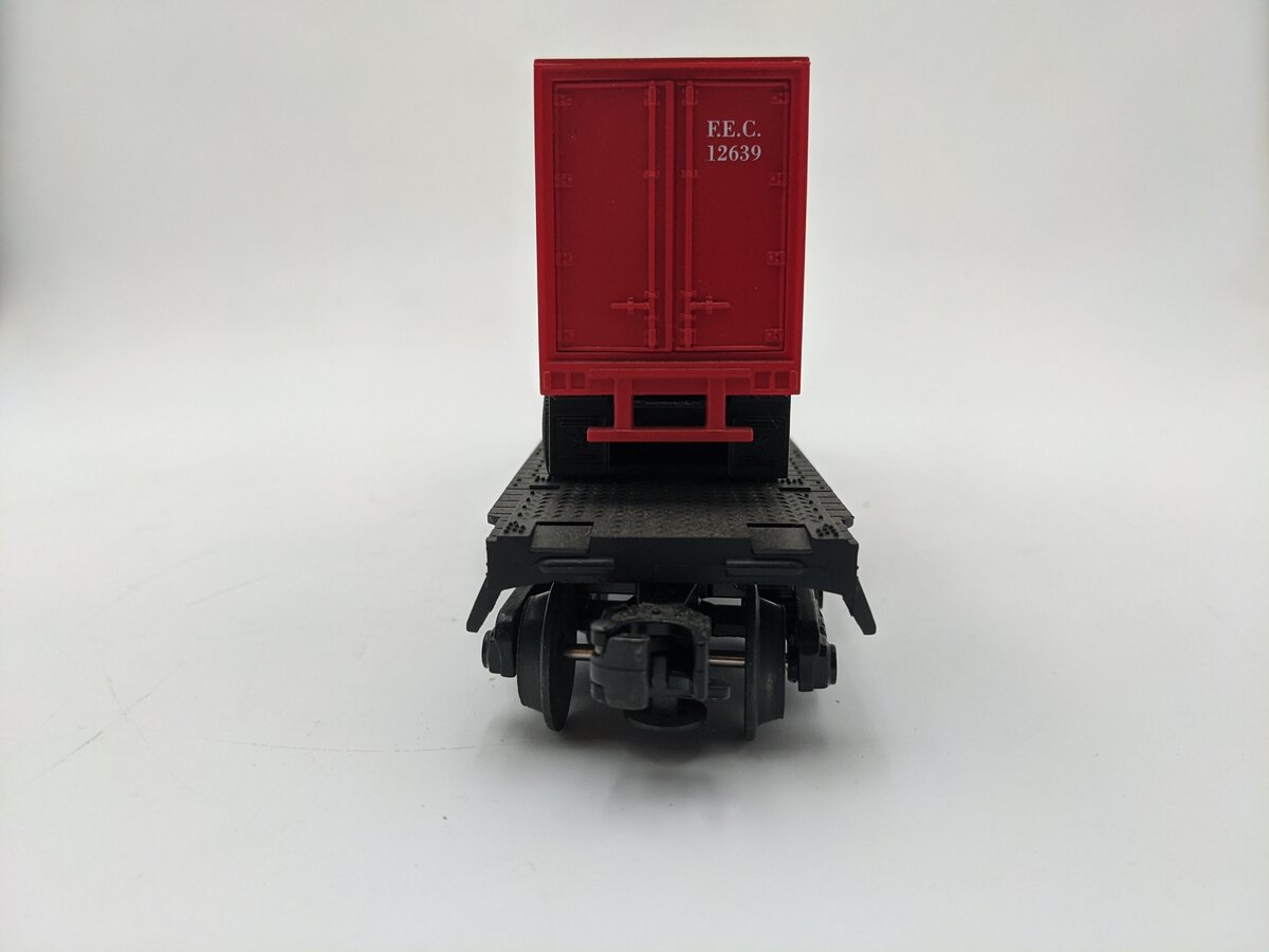 MTH 30-7627 O Gauge Florida East Coast Flatcarwith Trailer #64273 EX