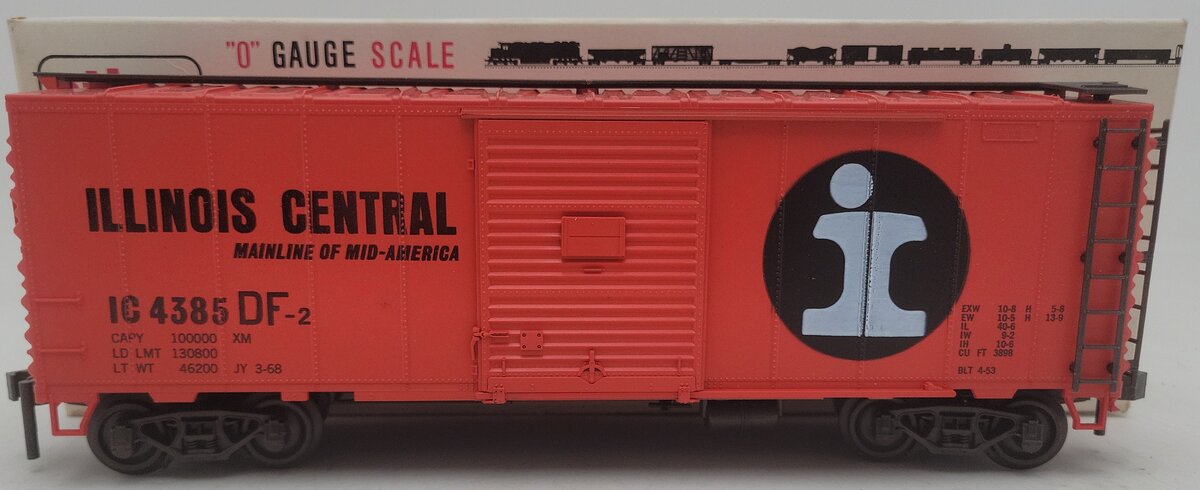 Atlas 6202 O Scale Illinois Central Boxcar #4385 (2 Rail) EX/Box