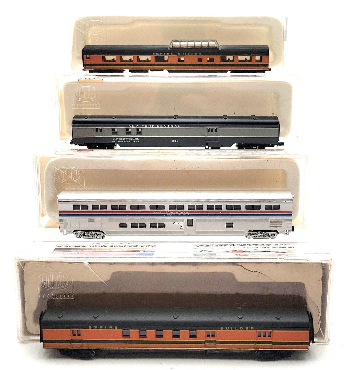 Con-Cor N Scale Assorted Passenger Cars [4] VG/Box