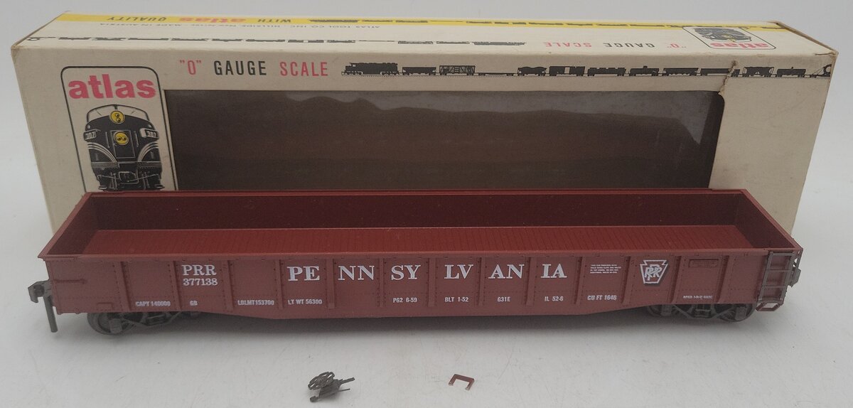 Atlas 6213 O Scale Pennsylvania 50' Gondola #377138 (2-Rail) EX/Box