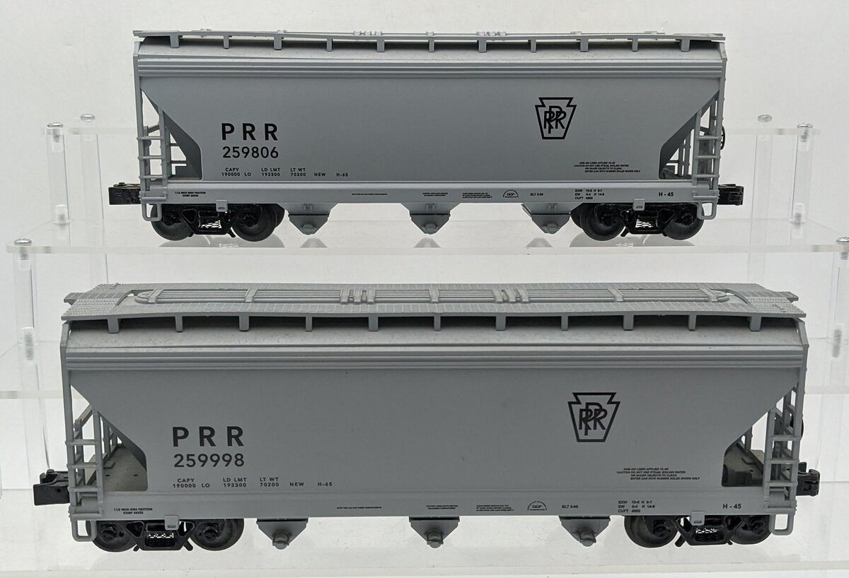 Lionel O Gauge PRR 3-Bay Covered Hoppers [2]: #259998 & #259806 VG