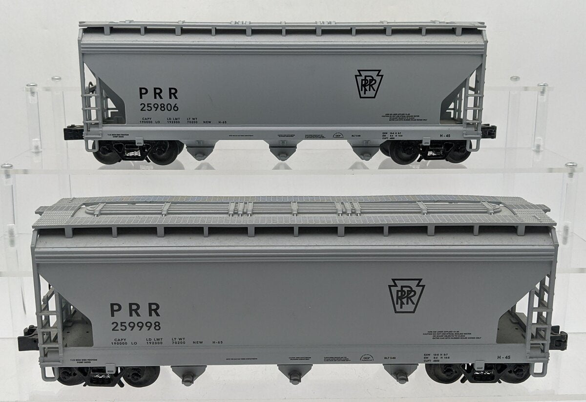 Lionel O Gauge PRR 3-Bay Covered Hoppers [2]: #259998 & #259806 VG