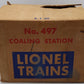 Lionel 497 Vintage O Operating Coaling Station VG/Box